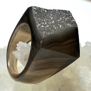 Bulky Druzy Agate - SZ 8 1/2 🎁 Super Cool